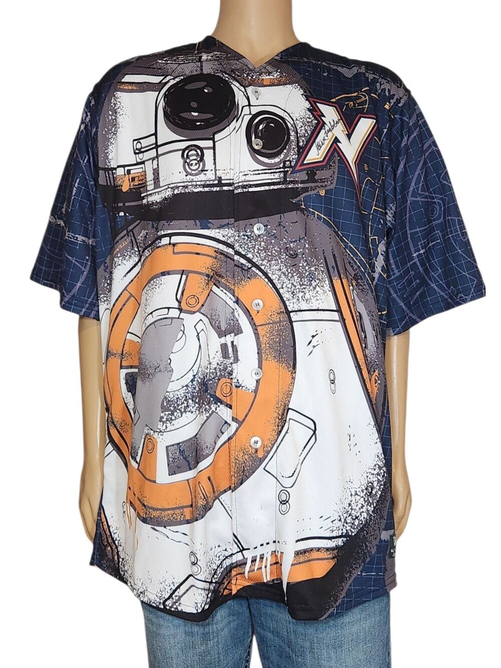 Northwest Arkansas Naturals Star Wars #40 Sz 52 Game Worn Signed Steve Leubber